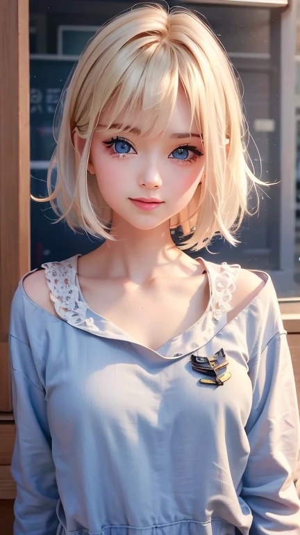 {{masterpiece, Highest quality, Highly detailed CG, unity 8k wallpaper, Cinema Lighting, }}, Sony a7, Wide Frame, South Pacific, During the war with Asian countries, Winds blowing on the Aegis ship, 1 girl, whole body, smile, She is a US Navy sailor., White, 20-year-old, smile, Blonde, Short Bob, blue eyes , Long eyelashes ,