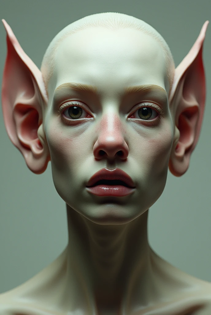 A face with a nose shaped like an ear