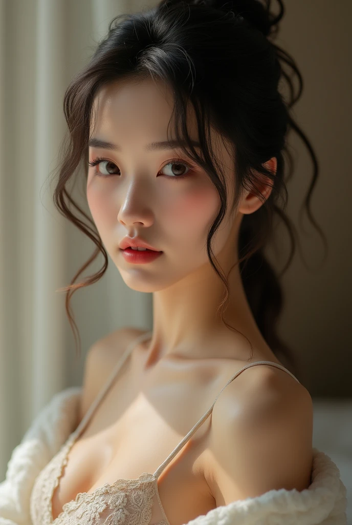 Beautiful Chinese woman, cute, sexy, no bra