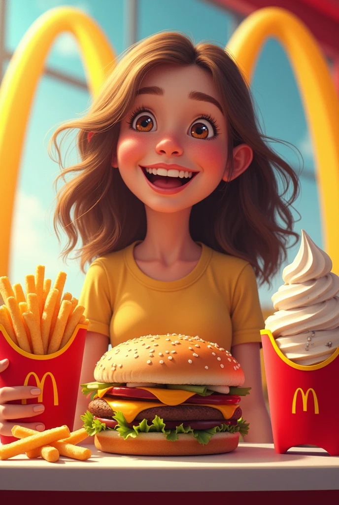 I love McDonald&#39;s so much（love），I love McDonald&#39;s Big Mac burger，I love eating McDonald&#39;s French fries，I love eating McDonald&#39;s Ice Style