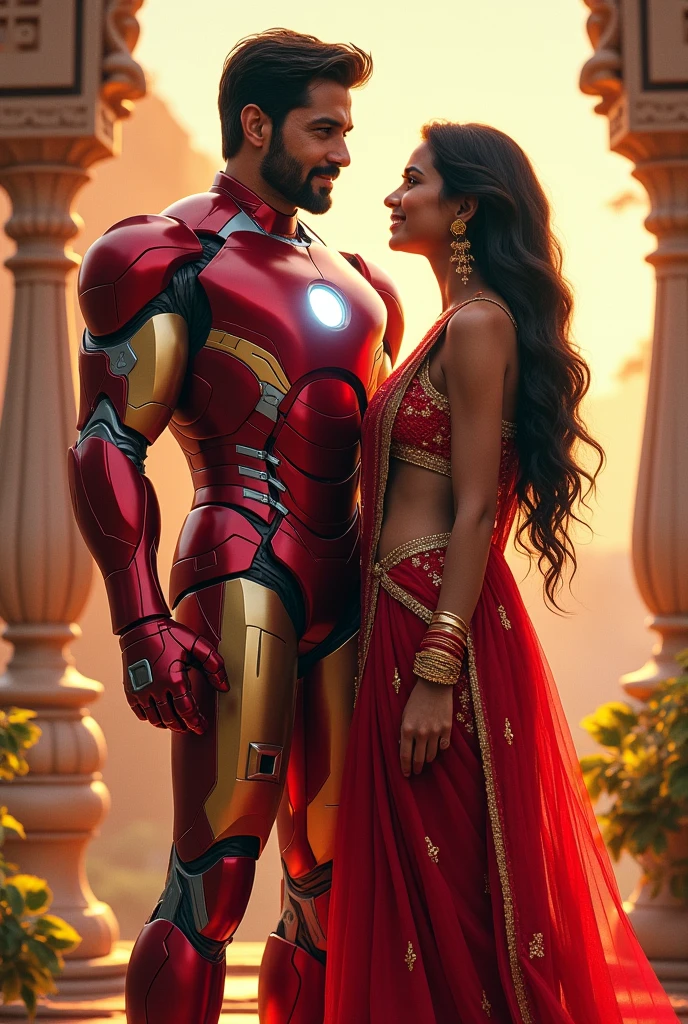 Iron man with girlfriend with indiann