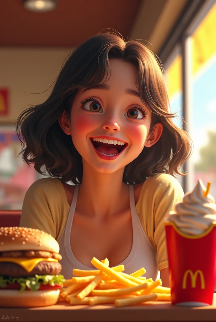 I love McDonald&#39;s so much（love），I love McDonald&#39;s Big Mac burger，I love eating McDonald&#39;s French fries，I love eating McDonald&#39;s Ice Style，Like