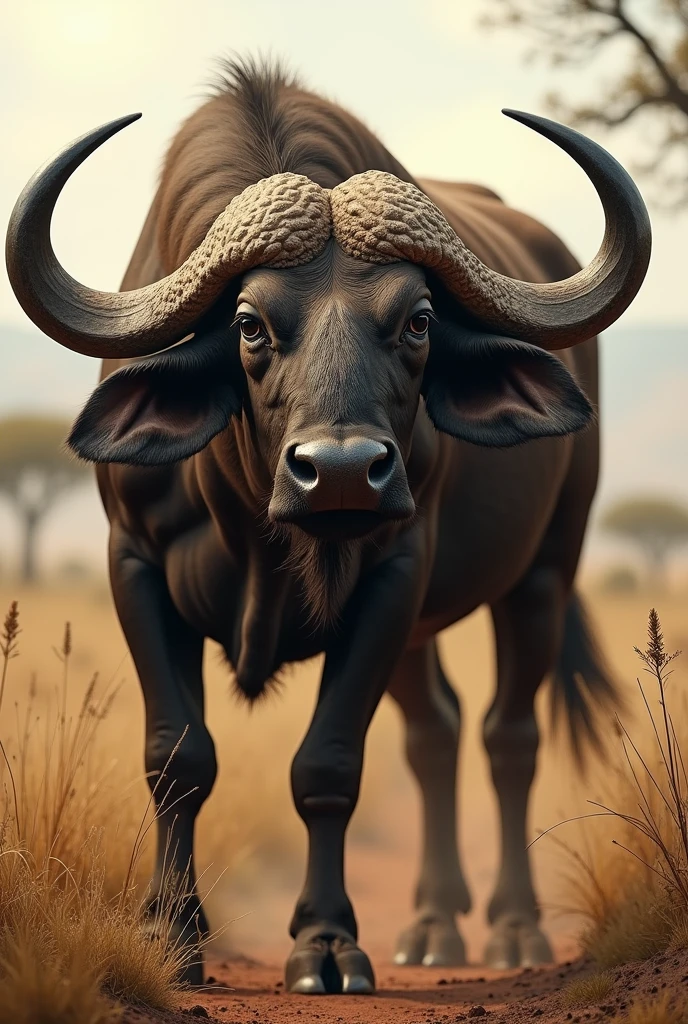 African buffalo side face