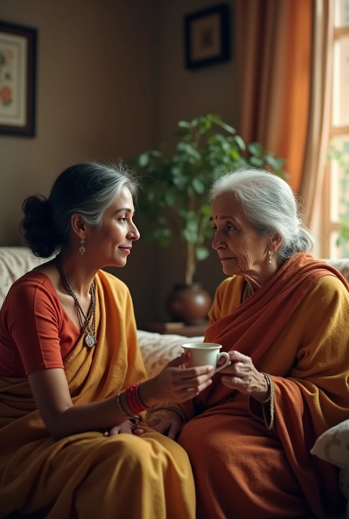 Old age Saas and 28 year age bahu talking ai picture