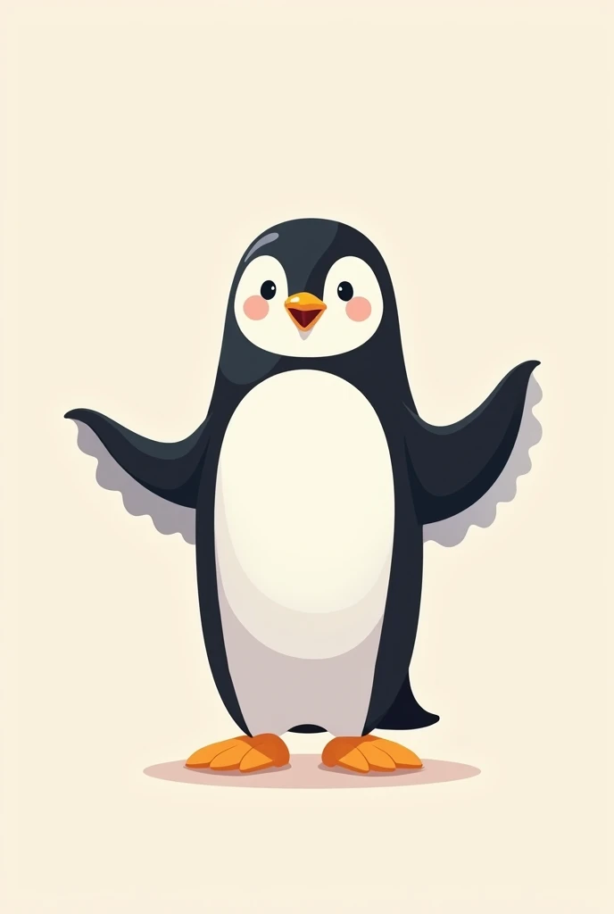 Penguin, unclothed, friendly, Brand, minimalist, for a business, una Brand, not so , más minimalist, waving with a fin.