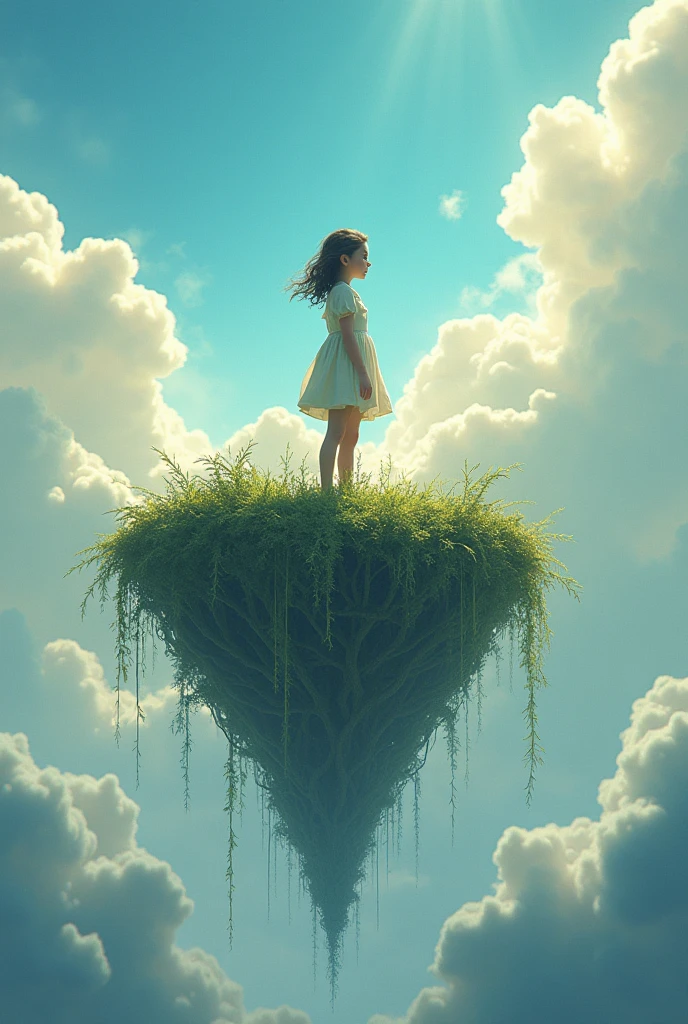 A girl standing on tebal