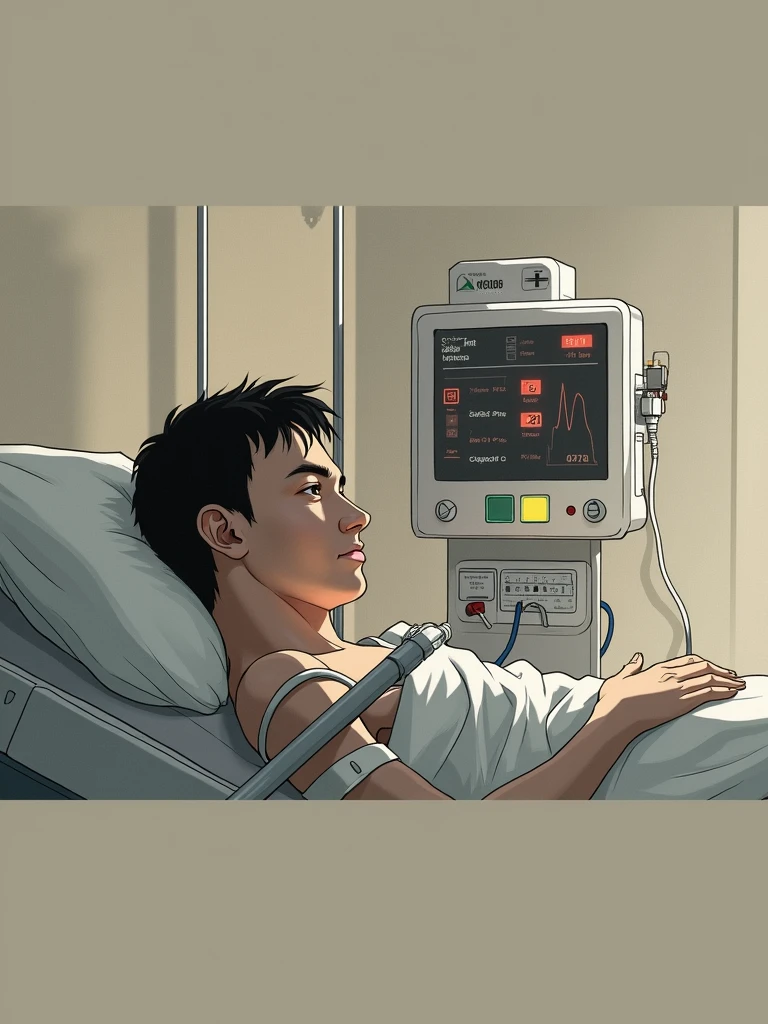 Hospital bed with ventilator my image