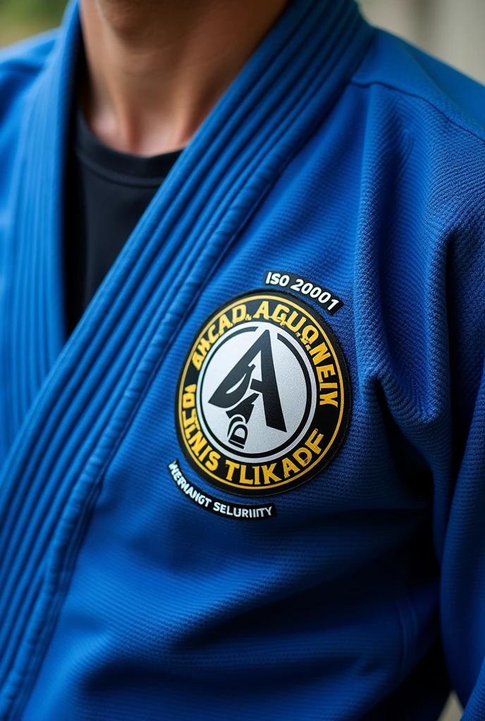 Make a sticker to personalize my bjj kimono with hacker references. I would like it to have something from Kali Linux., Hydra, iso20001, Nessus The bjj kimono is blue , show the full result