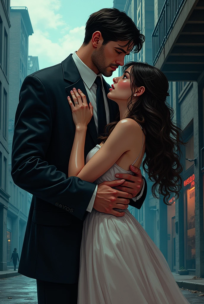 Make a BL Romance Book Cover Theme :Challenges of an unlikely love The story is about a mobster and a college student, I want the cover style like manga Author:Luabih