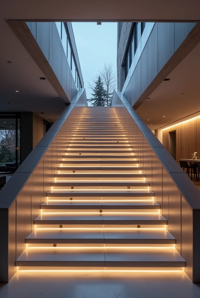 can you make a 2 pieces stairs with led lights