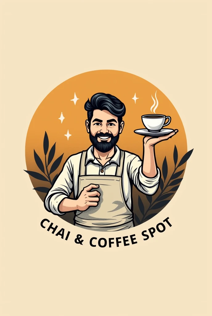 A logo for a cafe stating Asad's chai & coffee spot