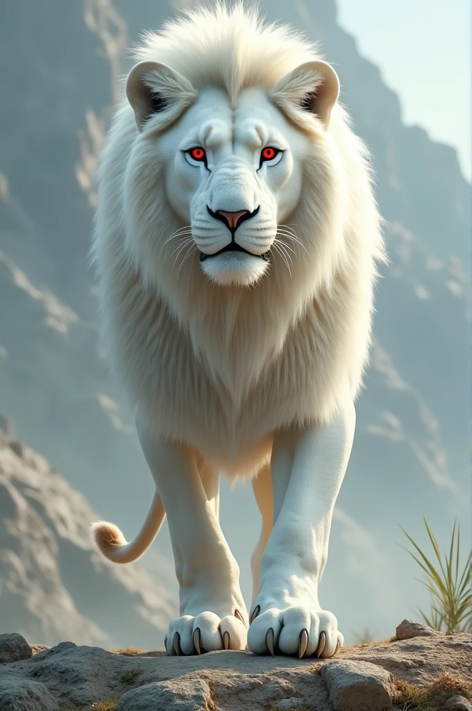 Lion with white hair