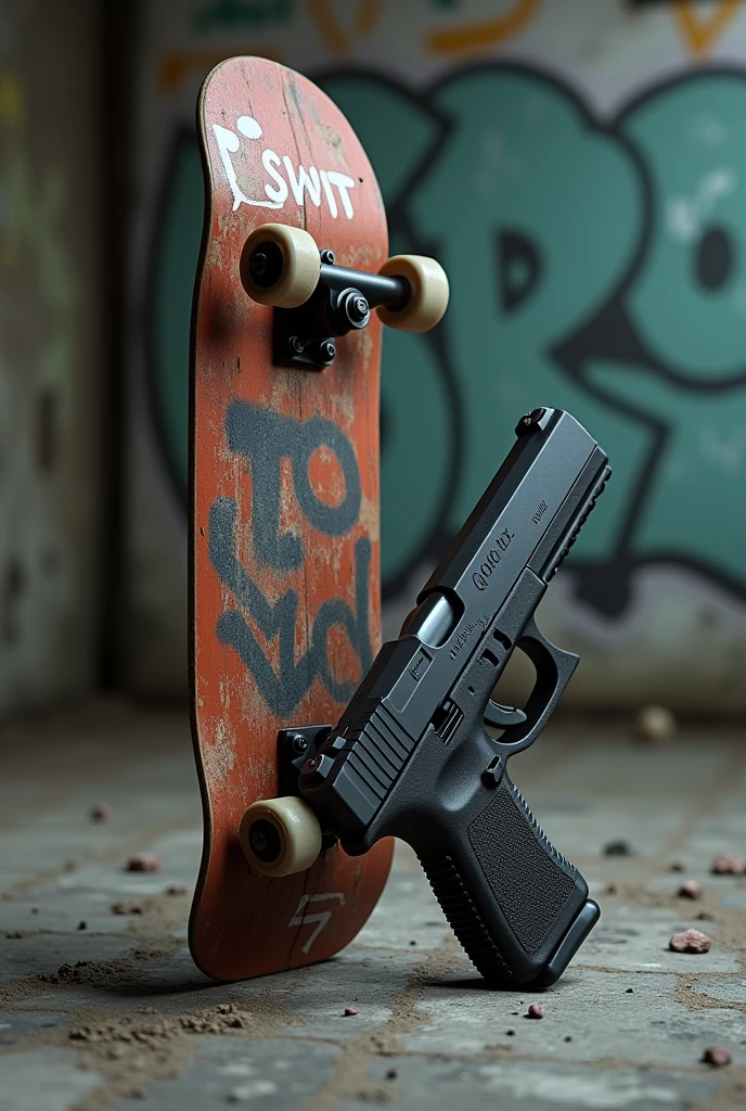 Un skate y una glock