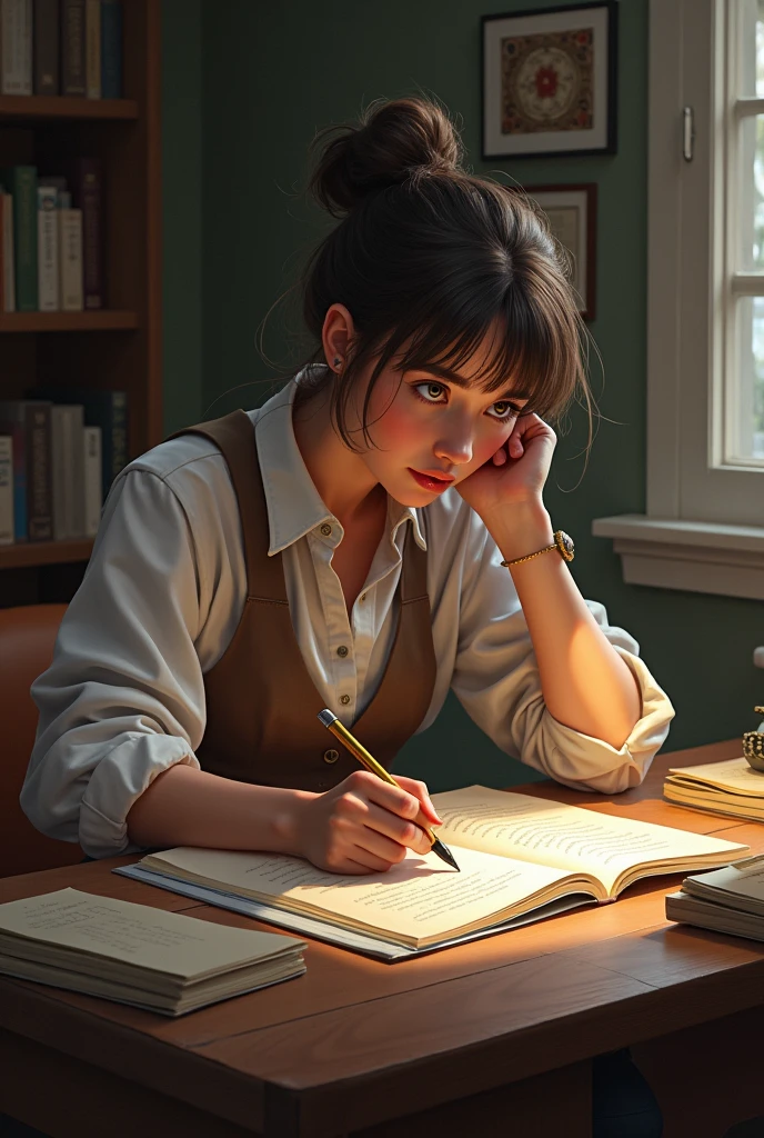 Writer image his writing