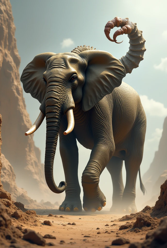 an elephant mixed with a scorpion 