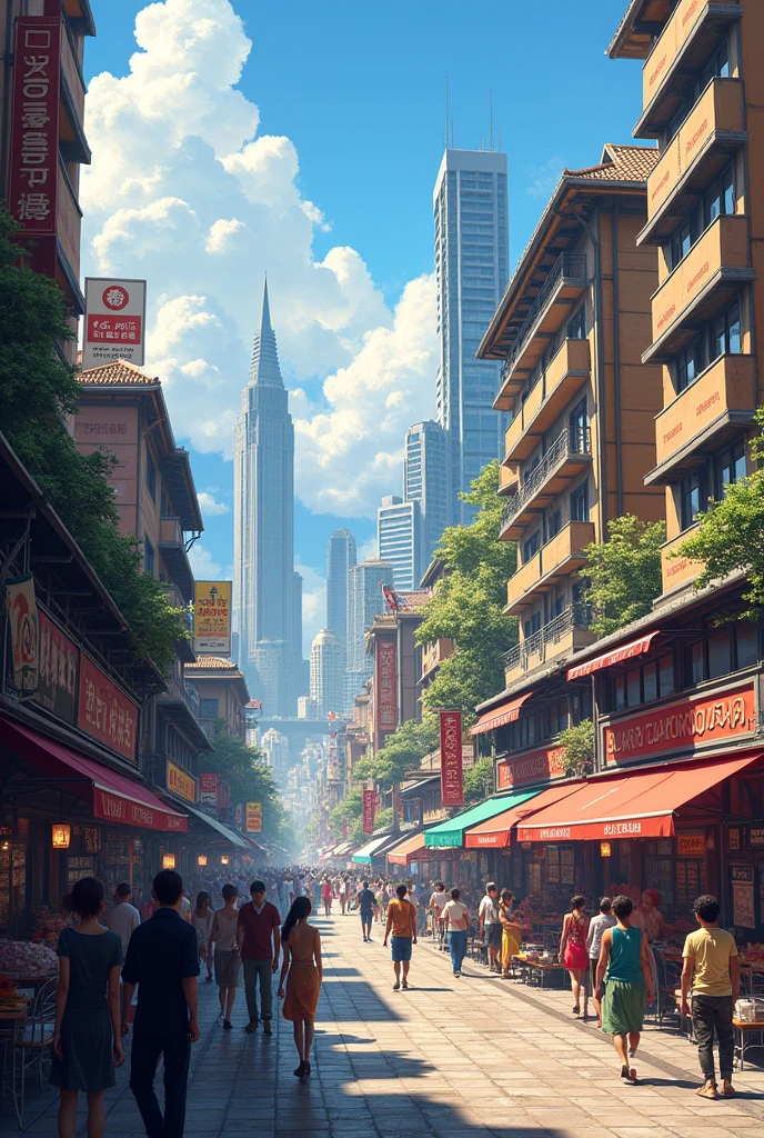 An artistic picture for the area of Sanarpar and include an urban vive into the picture