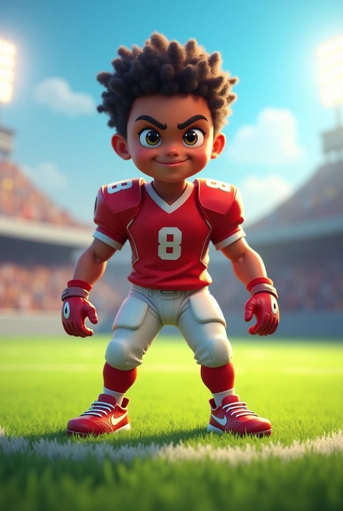 Make a picture of a kid football player