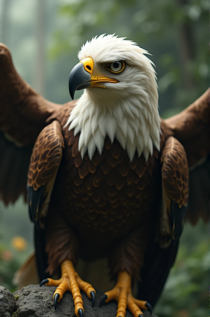 Too tender eagle that has a very tender face, elegant
