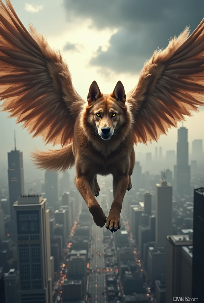 A winged dog that uses its powers to fight villains.
