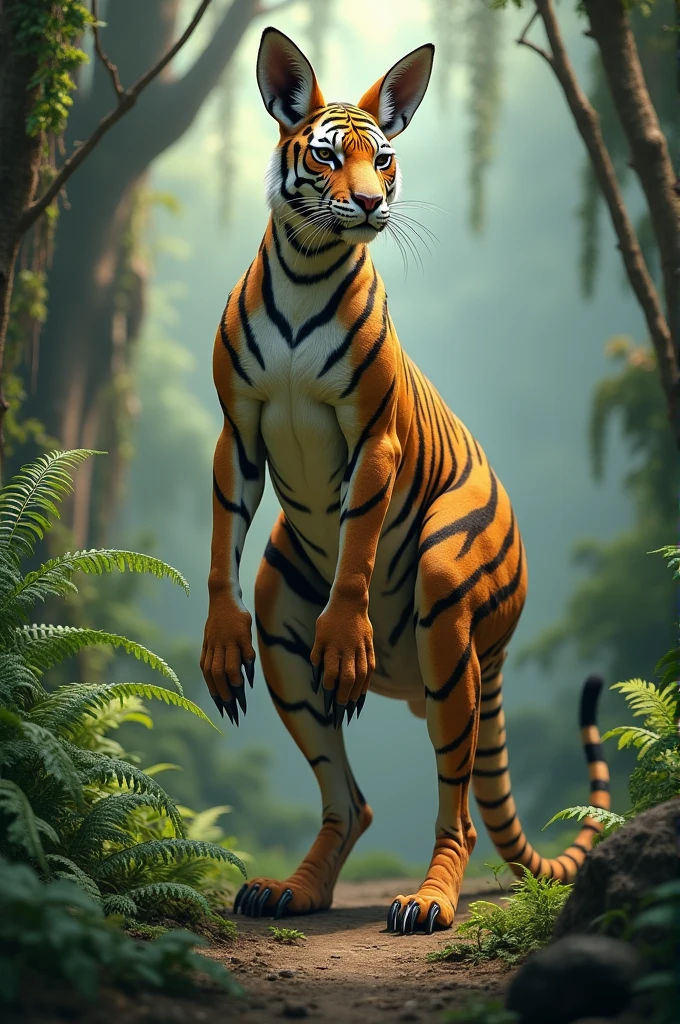 a kangaroo mixed with a tiger