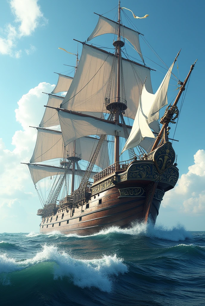 Create an image of realistic ship