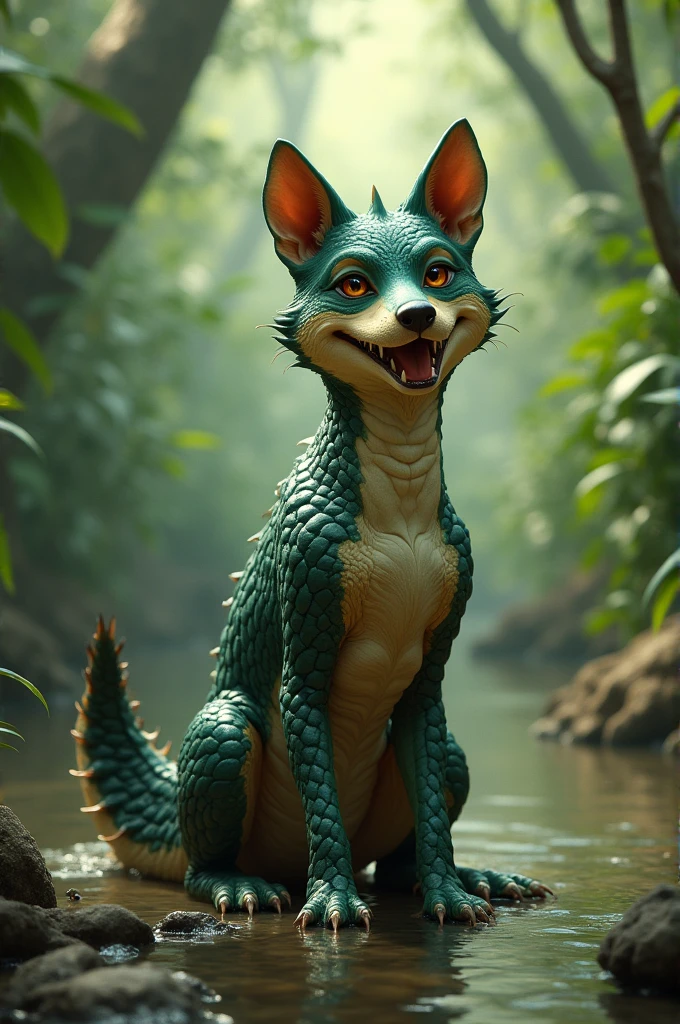 a crocodile mixed with a dog