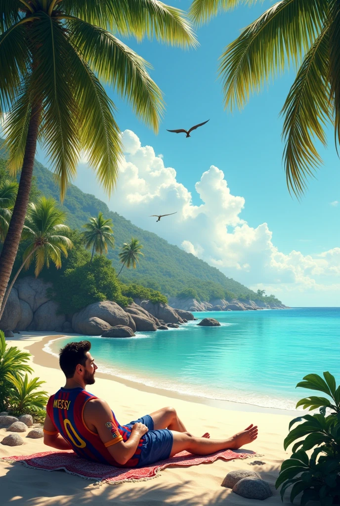 Messi in a beautiful island