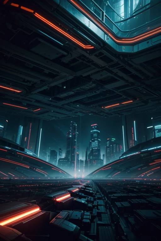 a detailed cyberpunk landscape, 2 planets merging into one, mechanical gears, neon lights, digital displays, futuristic cityscape, glowing energy fields, electronic music, techno beats, abstract geometric patterns, surreal atmosphere, cinematic lighting, dark moody colors, (best quality,8k,highres,masterpiece:1.2),ultra-detailed,(realistic,photorealistic,photo-realistic:1.37),cinematic composition,dramatic lighting,advanced technology,futuristic architecture,hyper detailed,digital art