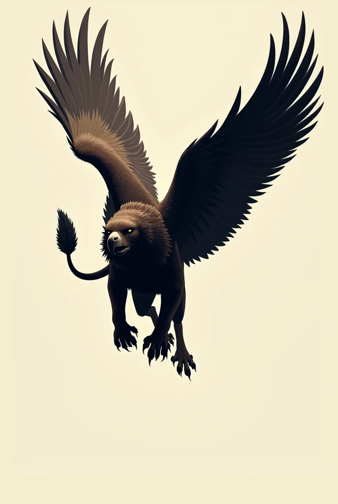 Griffon, Falling from the head, Extreme Speed, Straight line silhouette, (Lion limbs:1.3)