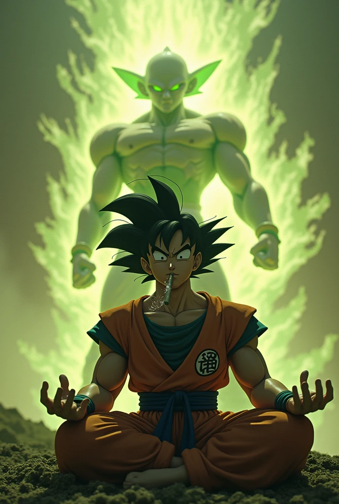 Goku smoking weed on genkidama freezer