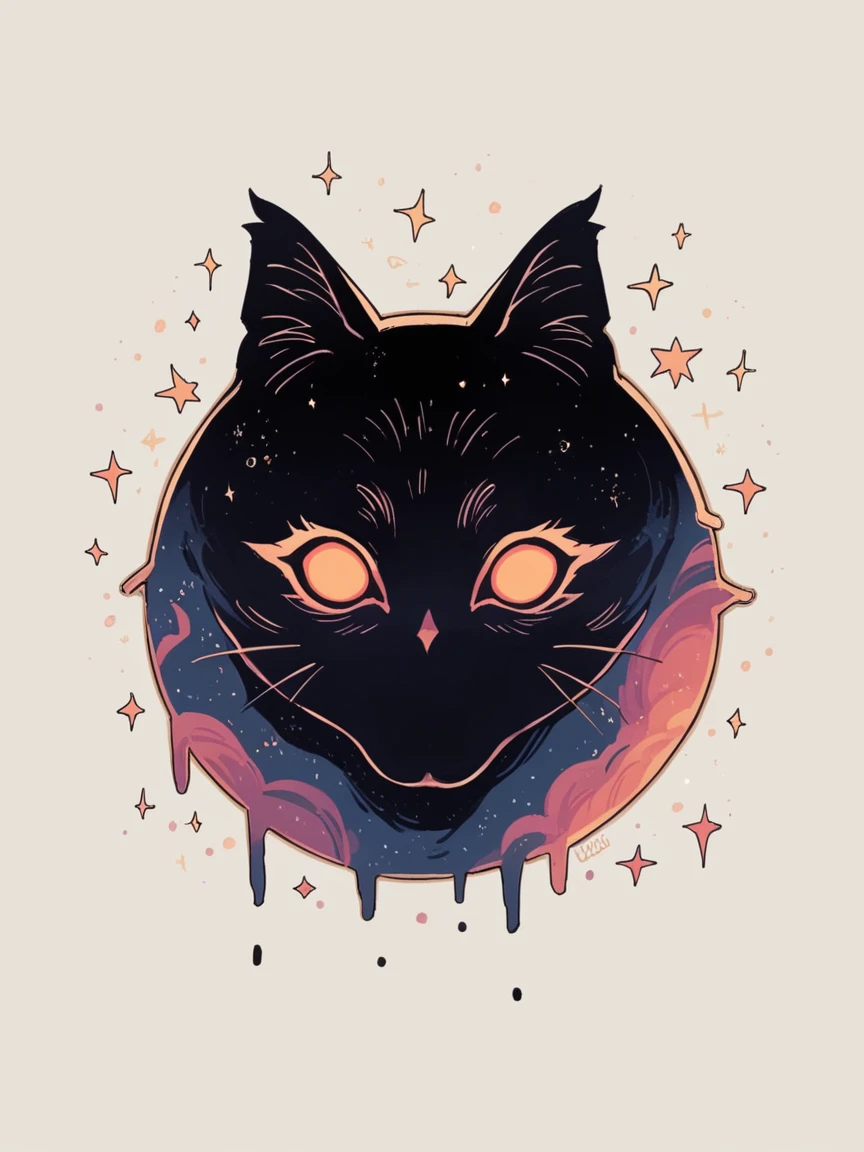 score_9, score_8_up, score_7_up, score_6_up,   l0g0, simple background, no humans, logo, black cat, galaxy