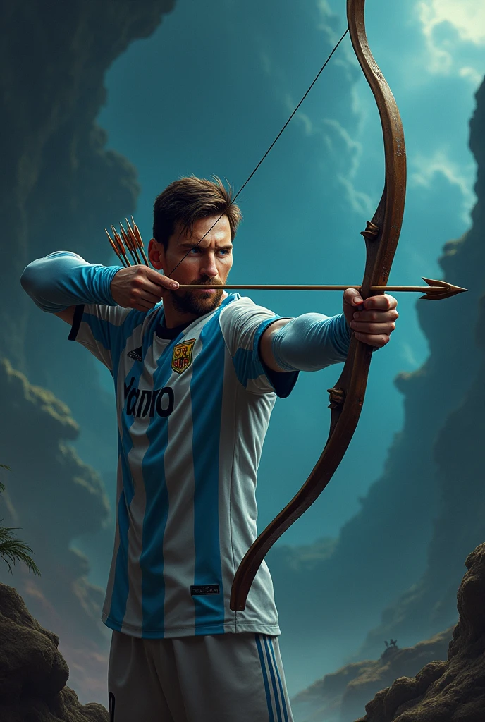 Messi throwing arrow
