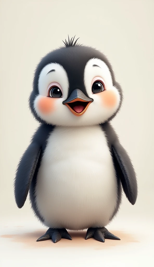 Cute fluffy baby penguin