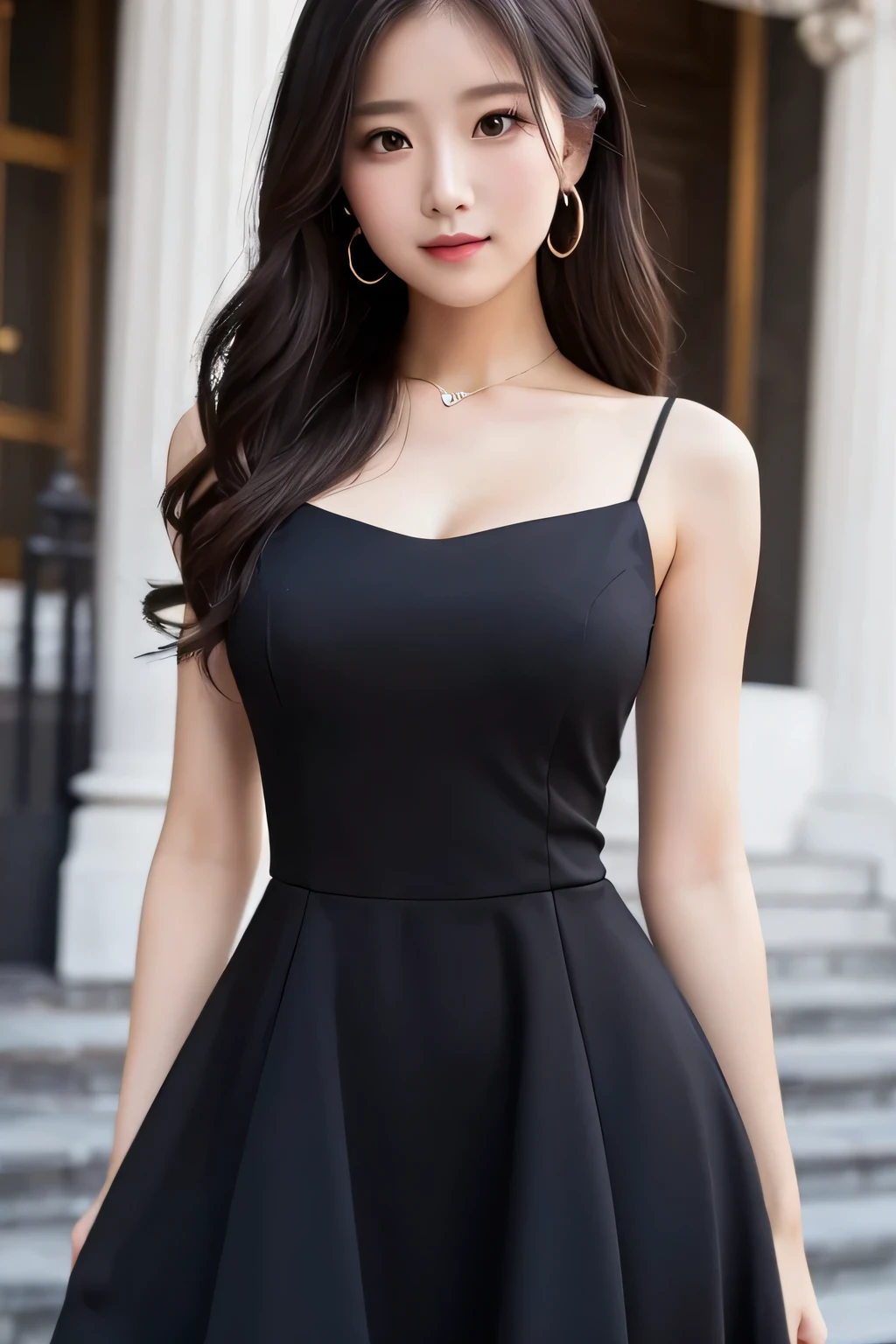 Black Dress woman Highest quality front Beautiful woman