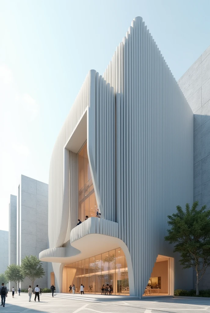 building with evolution concept with linear shapes