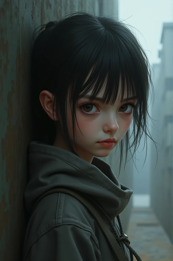 A girl very difficulties face 