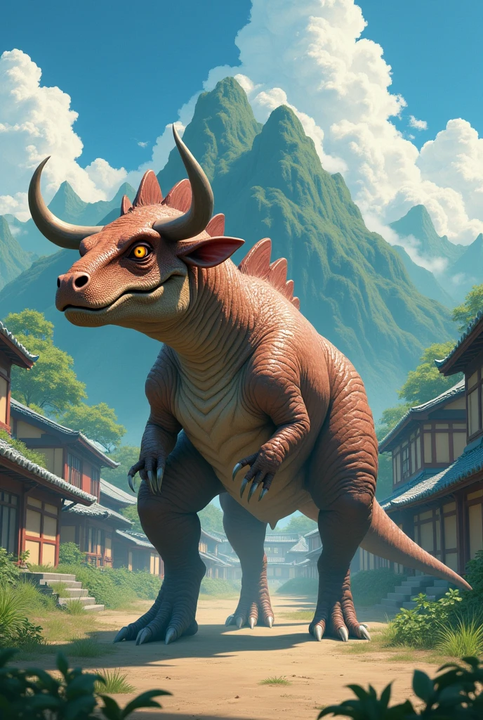 A dinosaur look like a bull in the Naruto series and kurama look like a bike in hidden leaf village