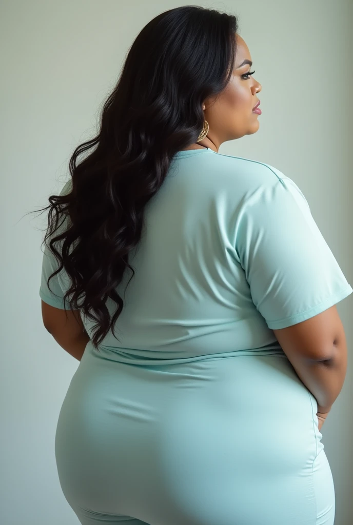 Light iceberg colour TSHIRT plus size hot women back view