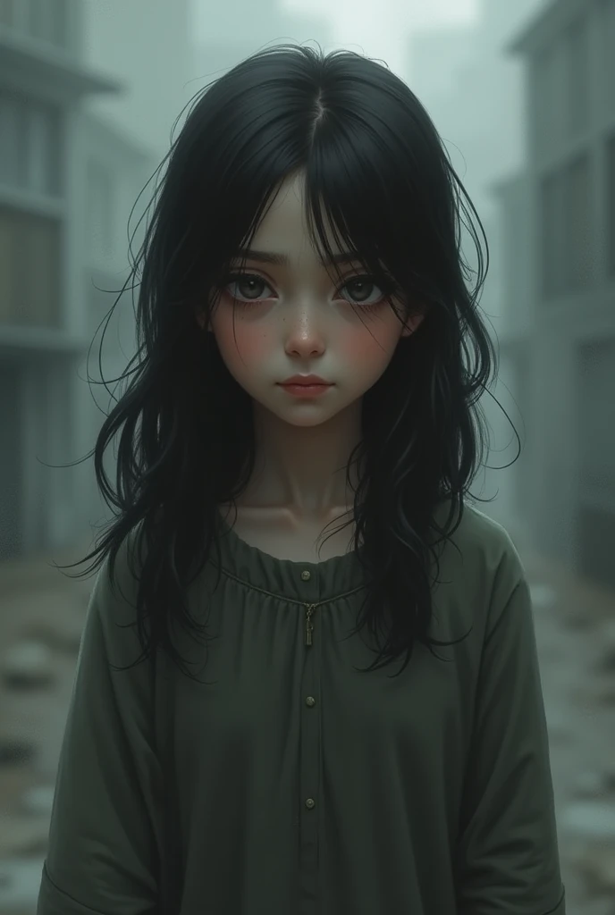 A girl very difficulties face 