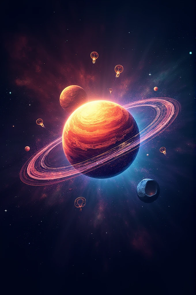 Logo of universe having life and aliens