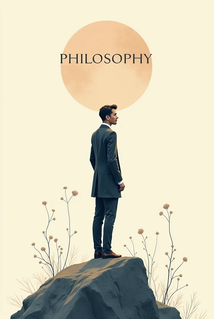 Make a cover about philosophy with simple but not boring drawings,I want the cover to convey elegance,Ah, you could add the word philosophy to that cover too, so it looks very sophisticated and makes it a little simpler.