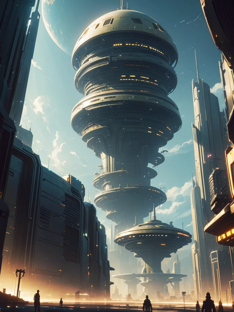 star farming city, A sci-fi picture in the style of dekopank of the distant future by Greg Manchess and Makoto Shinkai, trending on artstation, [:vibrant digital painting:0.4]