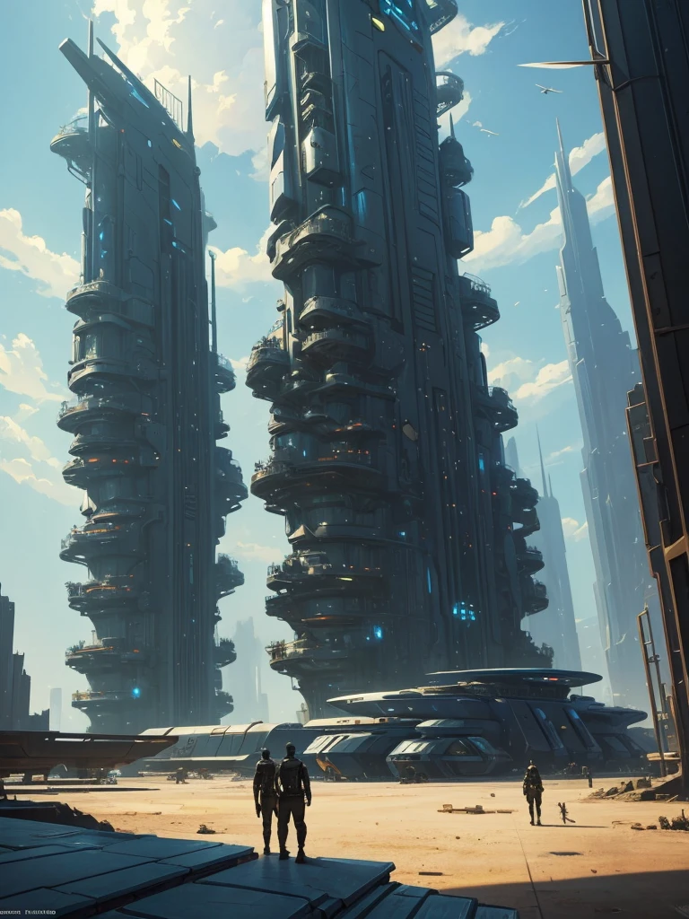 star farming city, A sci-fi picture in the style of dekopank of the distant future by Greg Manchess and Makoto Shinkai, trending on artstation, [:vibrant digital painting:0.4]
