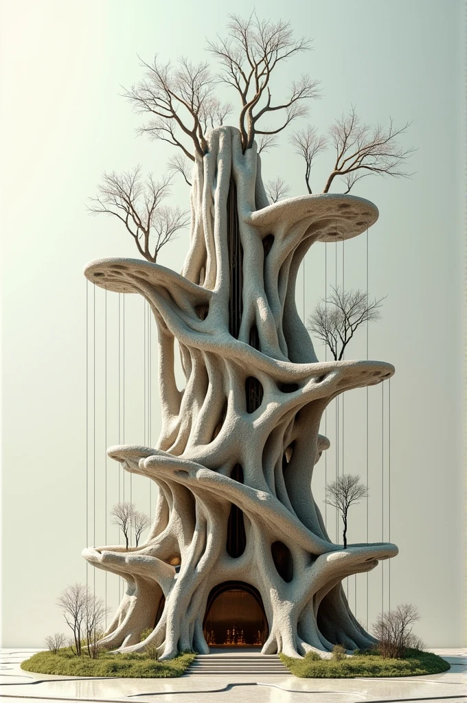 Make an architectural composition based on the root 