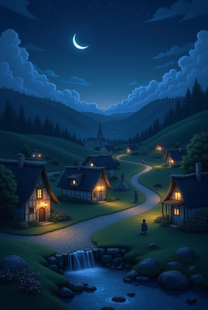 Night in a village