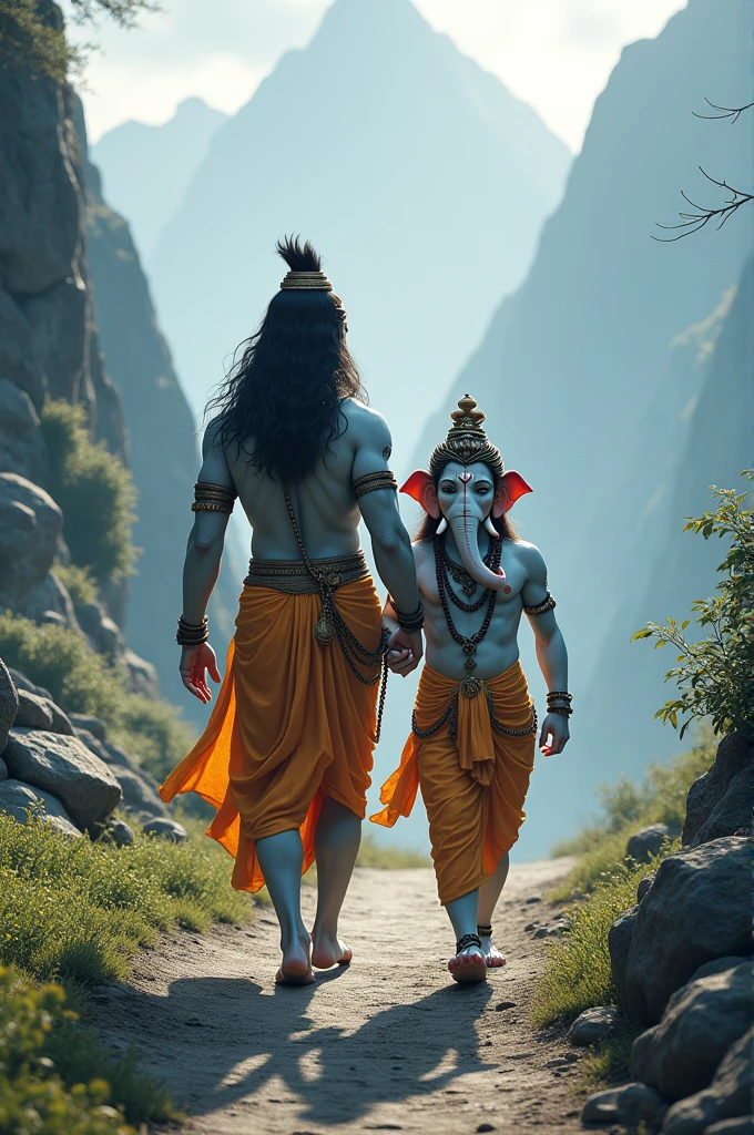 Lord shiv lord ganesha walk and mini mountain