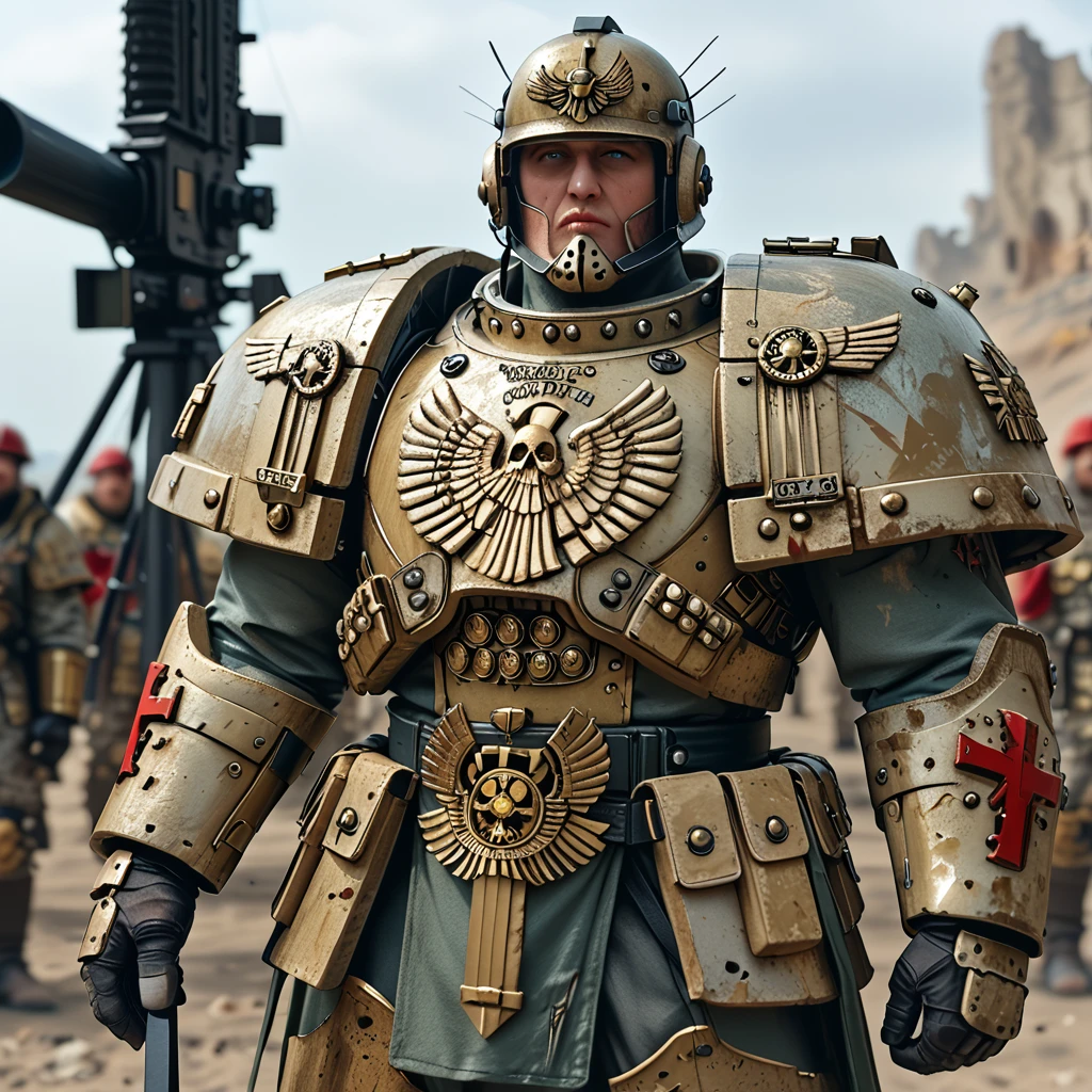 Kramer God Emperor, Warhammer 40k, Gorgeous armor, (High Detail Skin_1.2), 8K Ultra HD, Digital SLR Camera, sharp