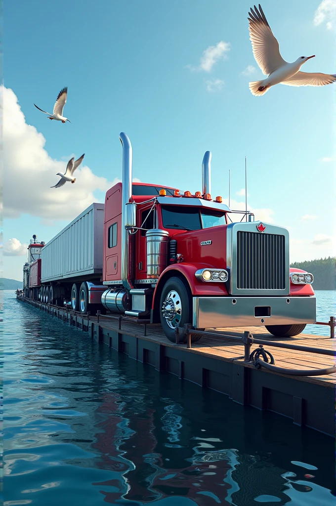 Canadian truck in ferry