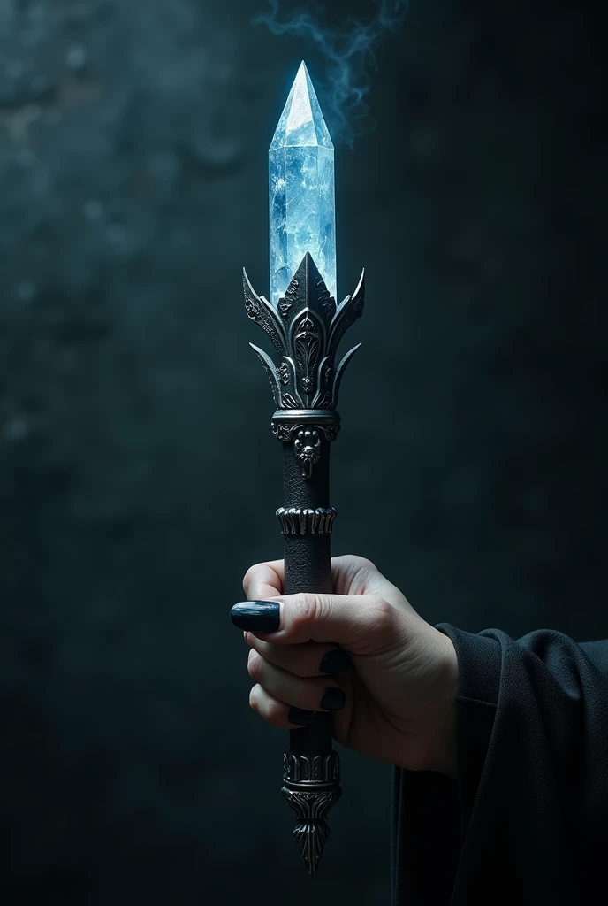 Create a "wand" that depicts the personality of intimidating feature, cold person, and girly.
