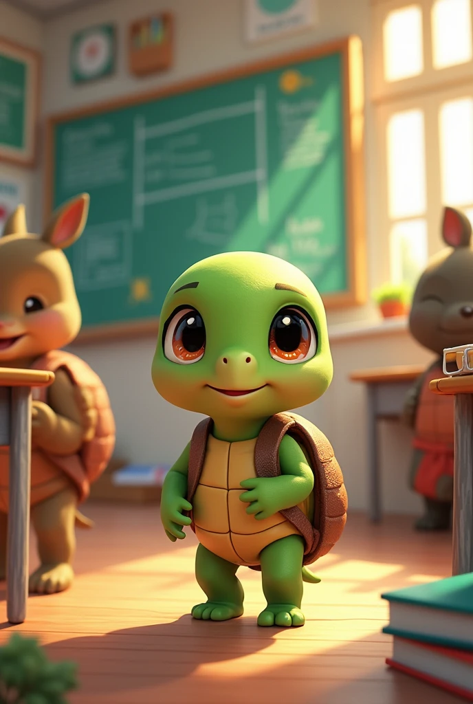 Lilli, the little turtle has started school